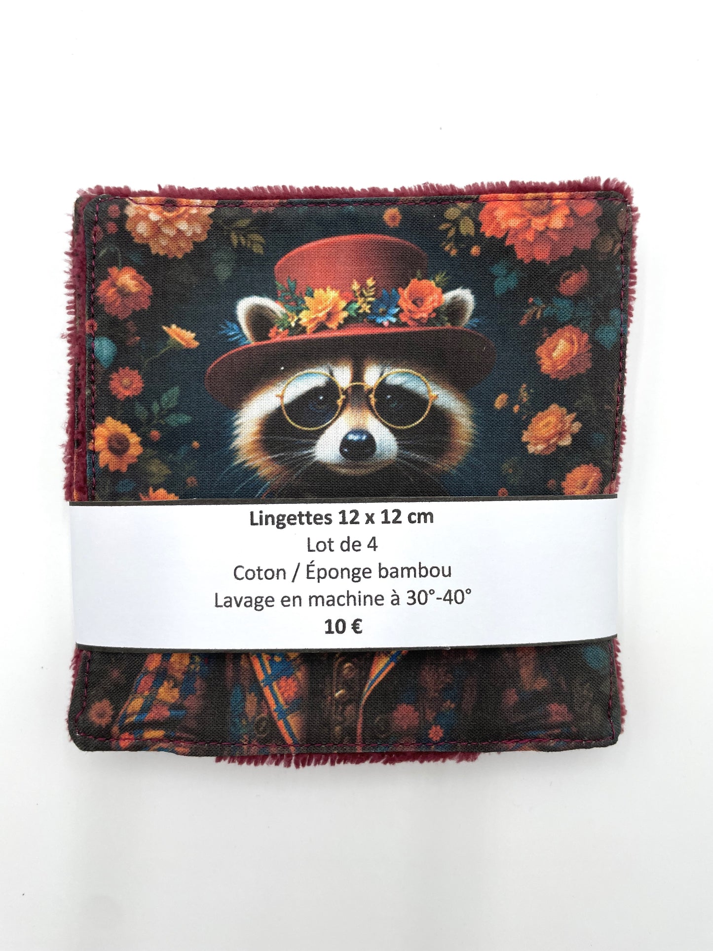 Lot de lingettes - Raton Laveur Bordeaux 1