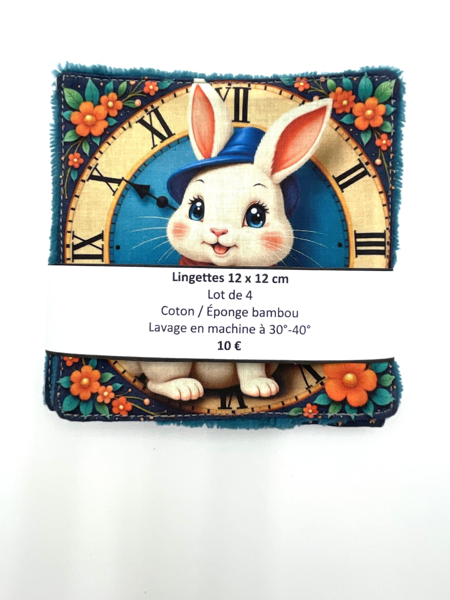 Lot de lingettes - Lapin Pendule Bleu 1