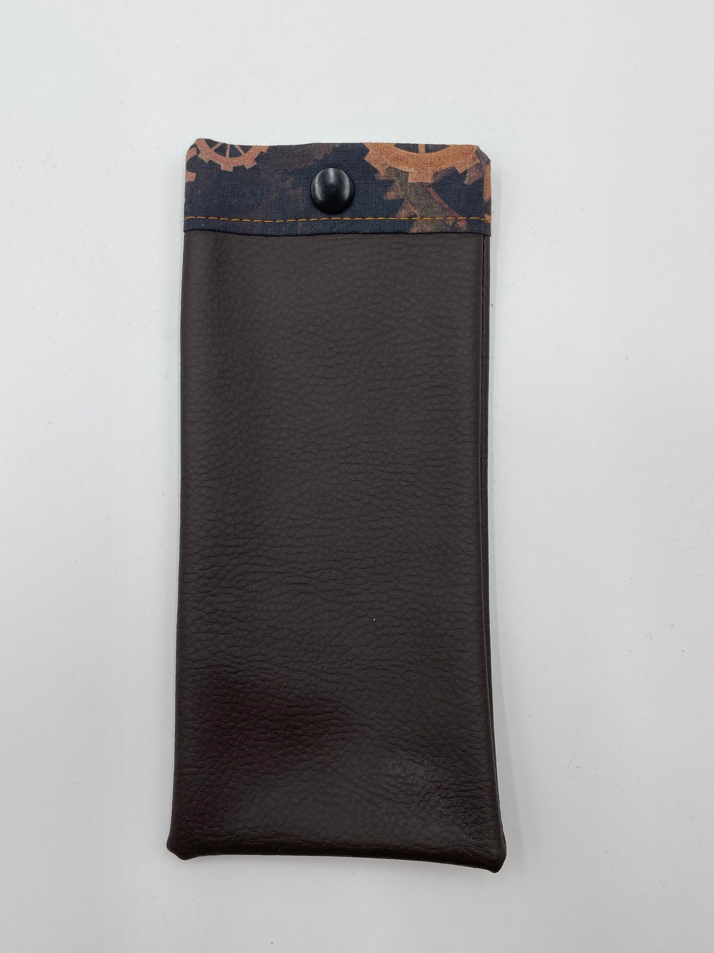 Etui à lunettes - Marron et Rouages