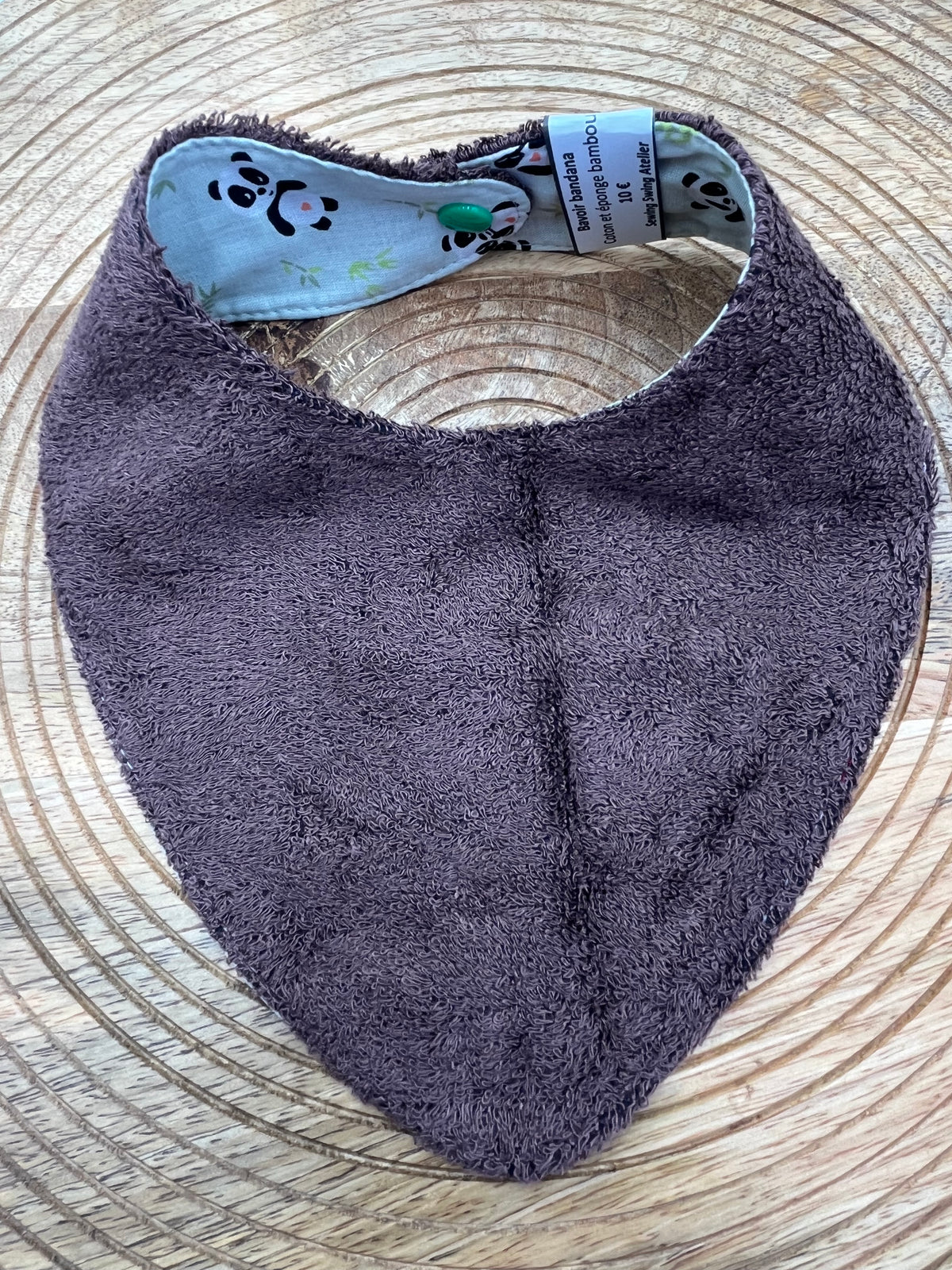 Bavoir Bandana - Panda Marron