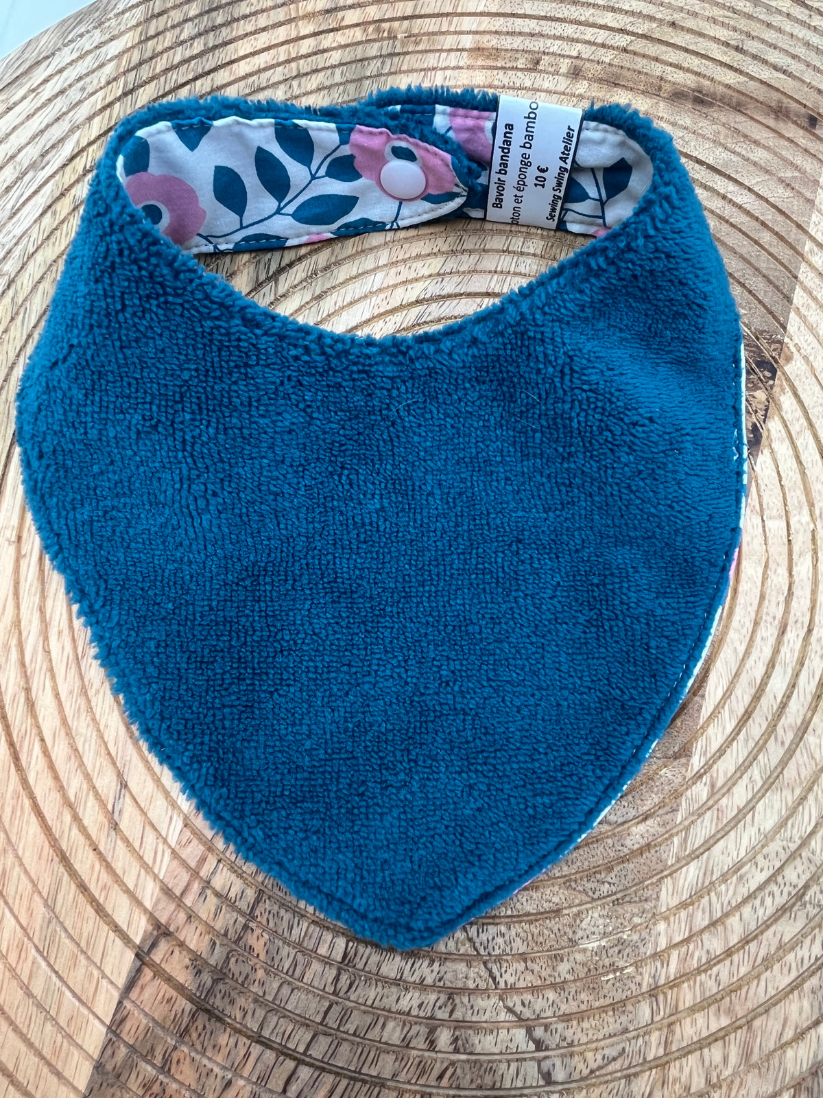 Bavoir Bandana - Fleurs Paon