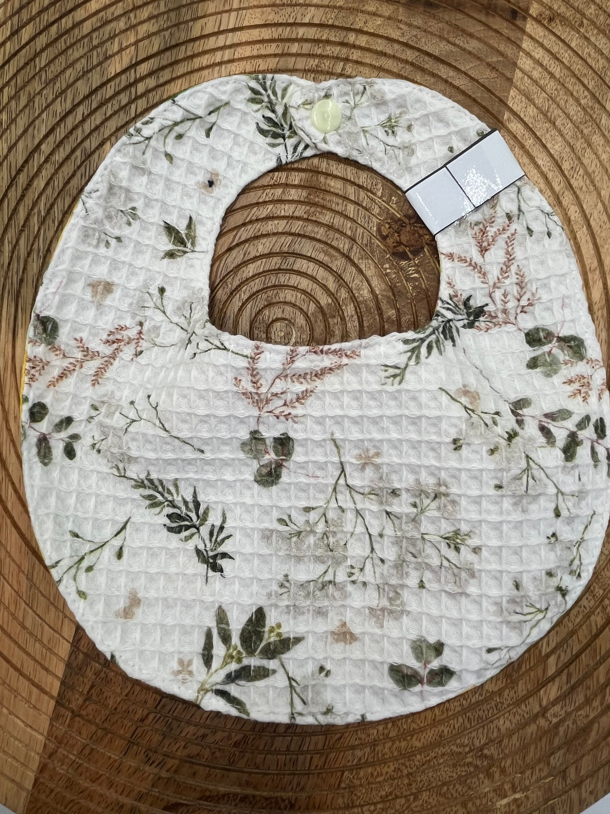 Bavoir rond - Vichy Citrons Feuillage