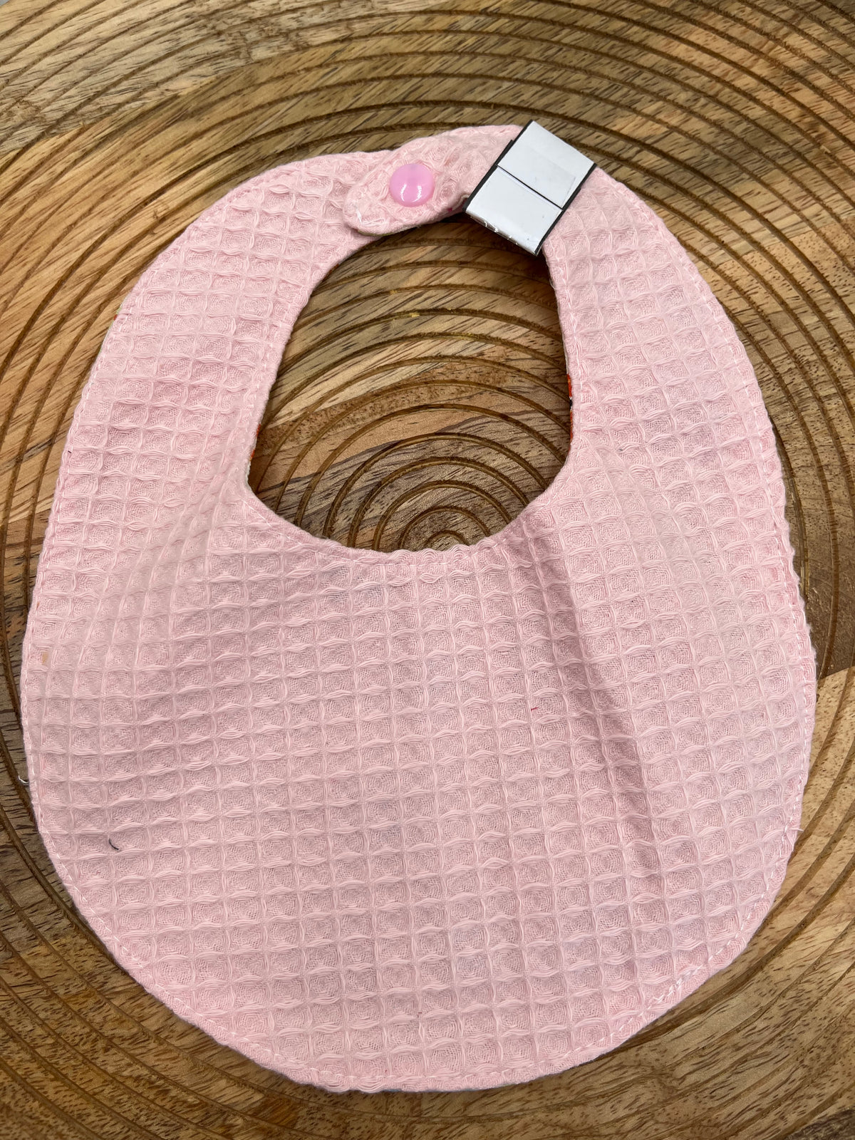 Bavoir rond - Hiboux Rose