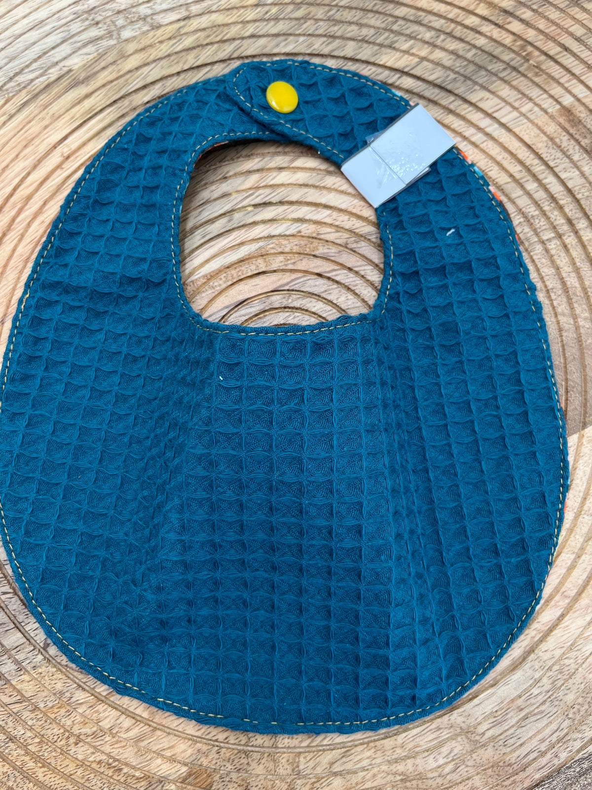 Bavoir rond - Seventies Paon