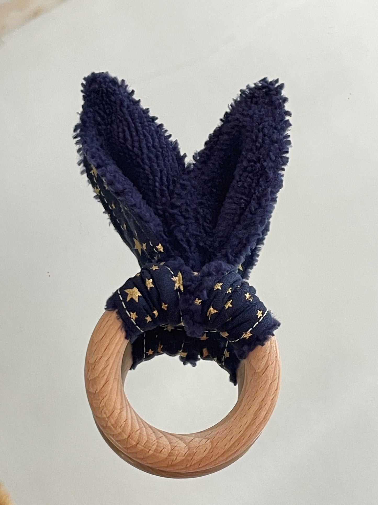 Anneau de dentition - Bleu marine et Etoiles or