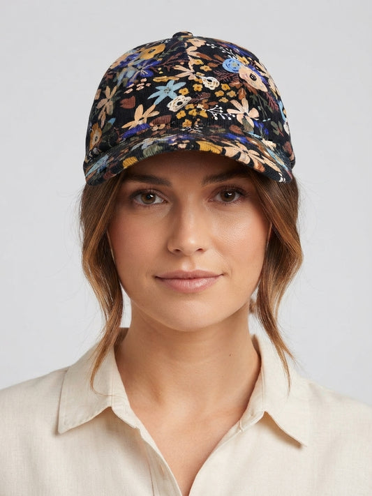 Casquette adulte - Velours fleuri