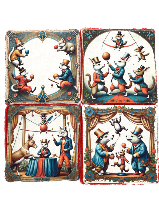 Lot de lingettes - Souris Cirque Rouge 1