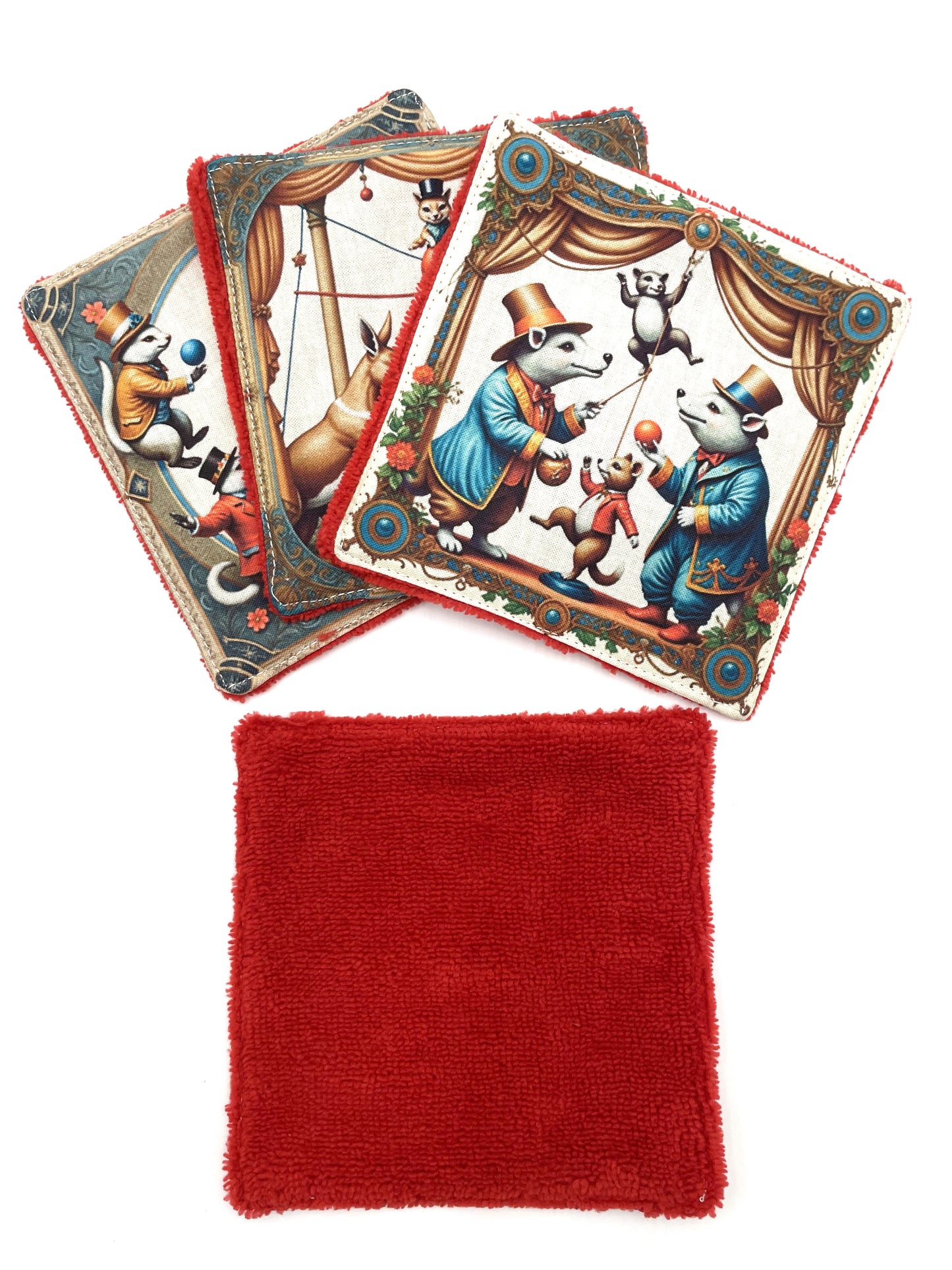 Lot de lingettes - Souris Cirque Rouge 1