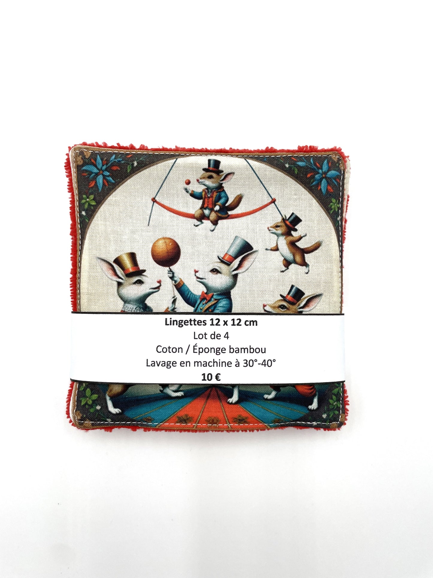 Lot de lingettes - Souris Cirque Rouge 1