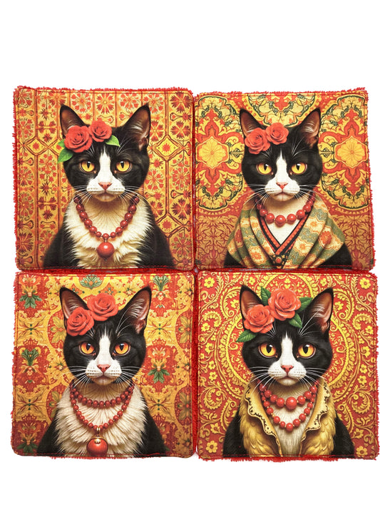 Lot de lingettes - Chat Fleur Rouge 1