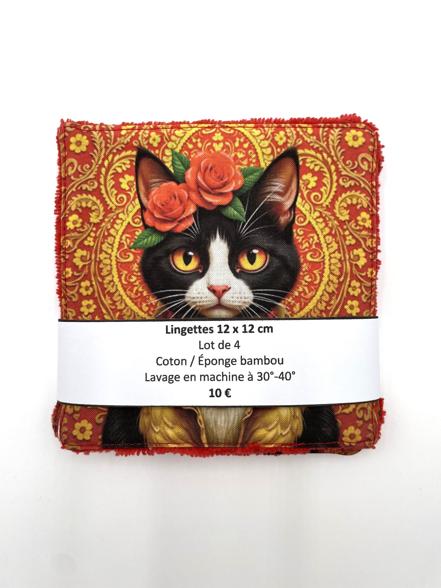 Lot de lingettes - Chat Fleur Rouge 1