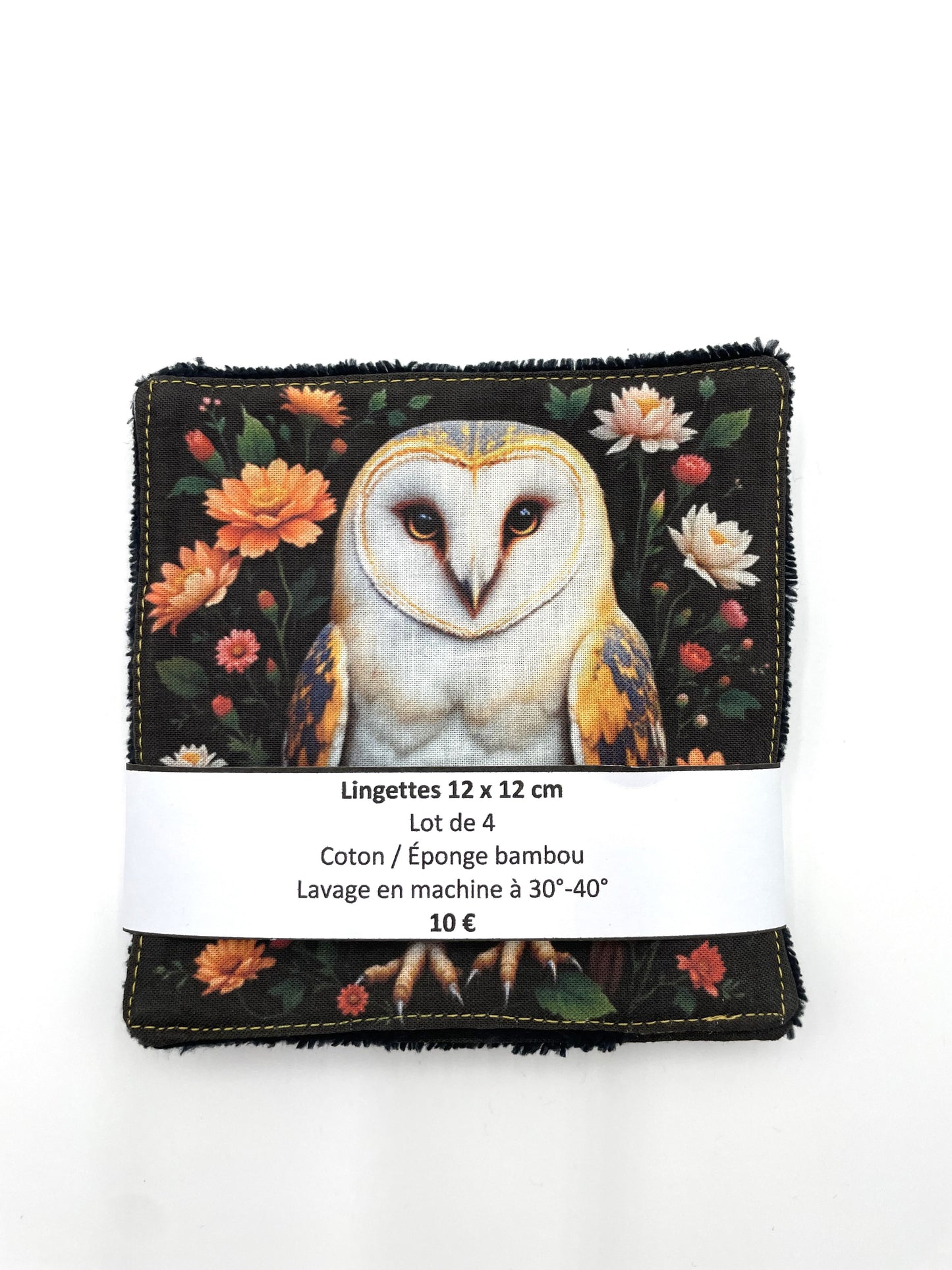 Lot de lingettes - Chouette Noir 1
