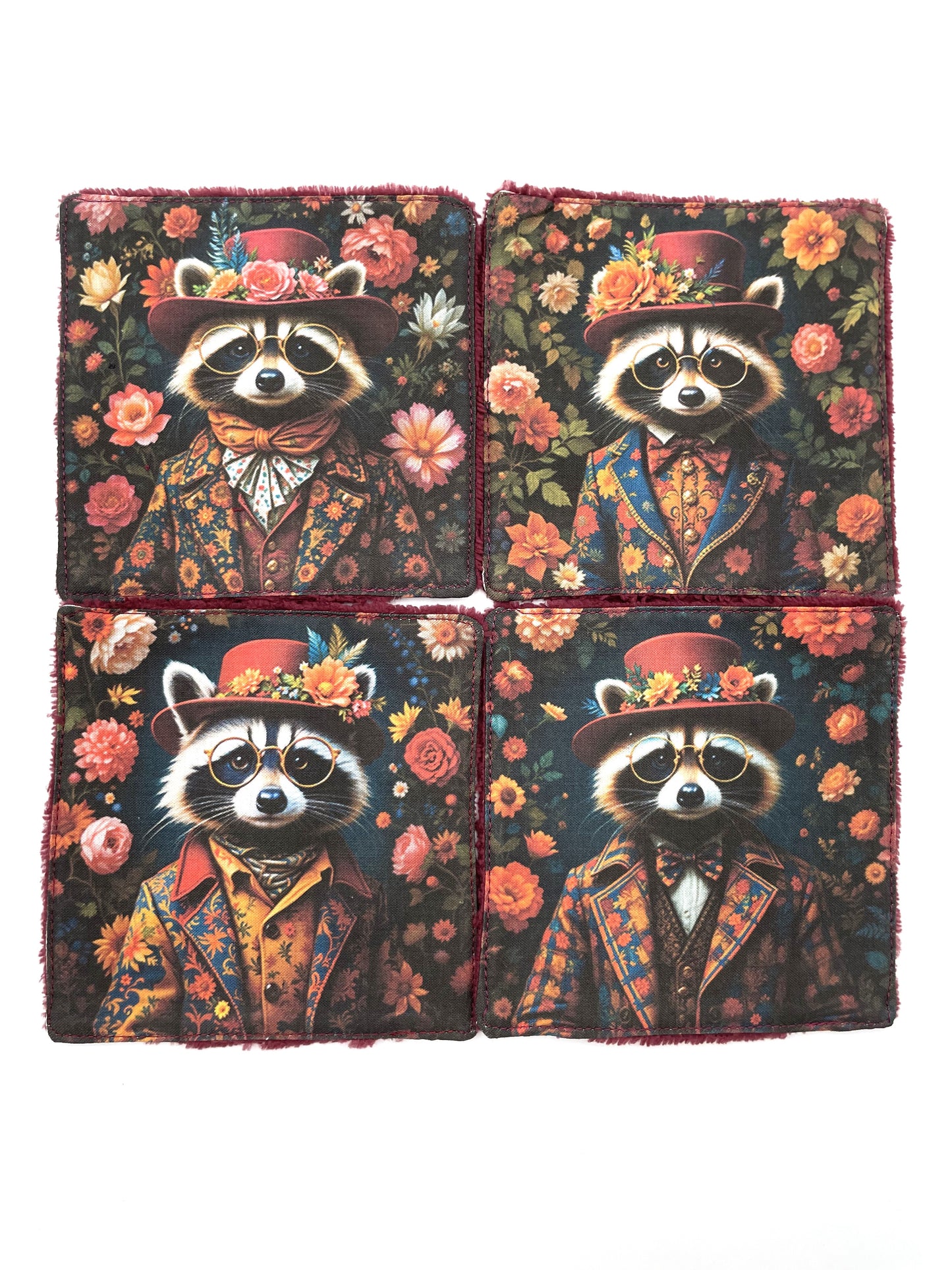 Lot de lingettes - Raton Laveur Bordeaux 1