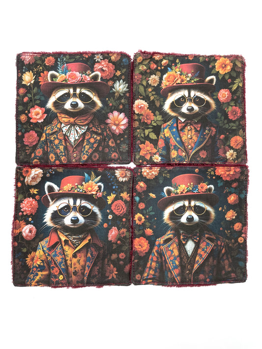 Lot de lingettes - Raton Laveur Bordeaux 1