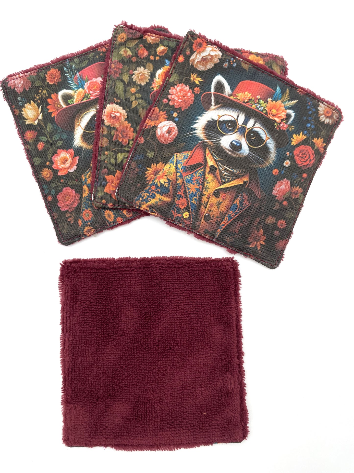 Lot de lingettes - Raton Laveur Bordeaux 1