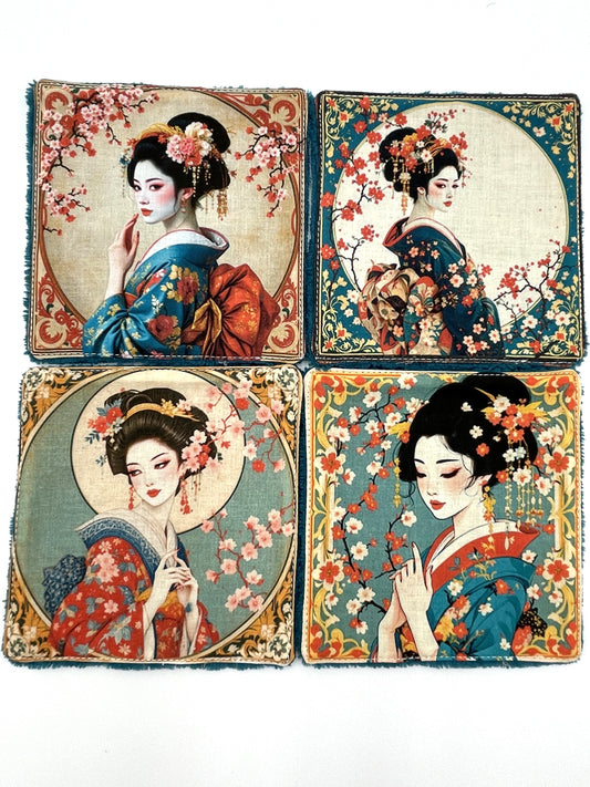 Lot de lingettes - Geisha Bleu 1
