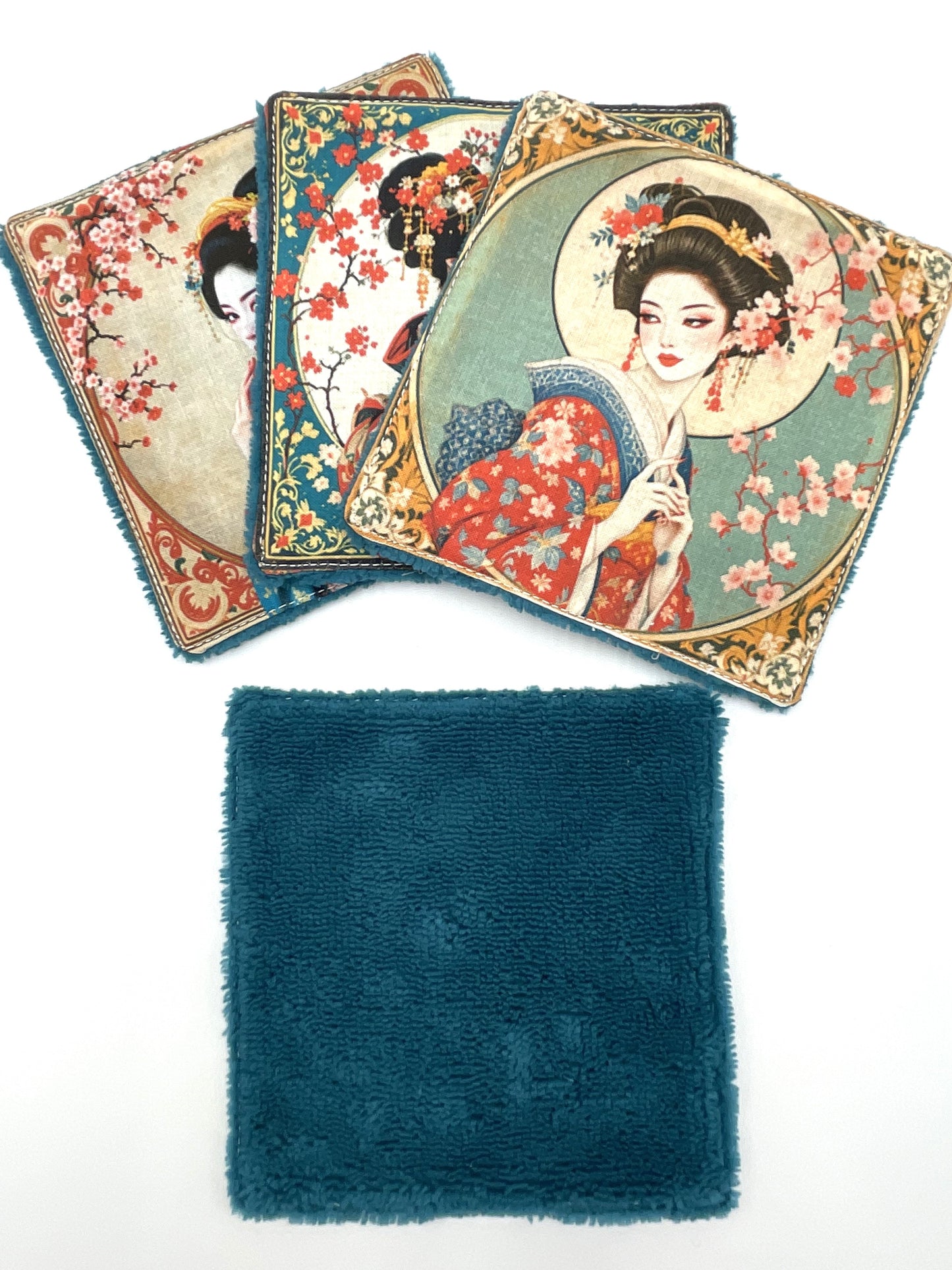 Lot de lingettes - Geisha Bleu 1