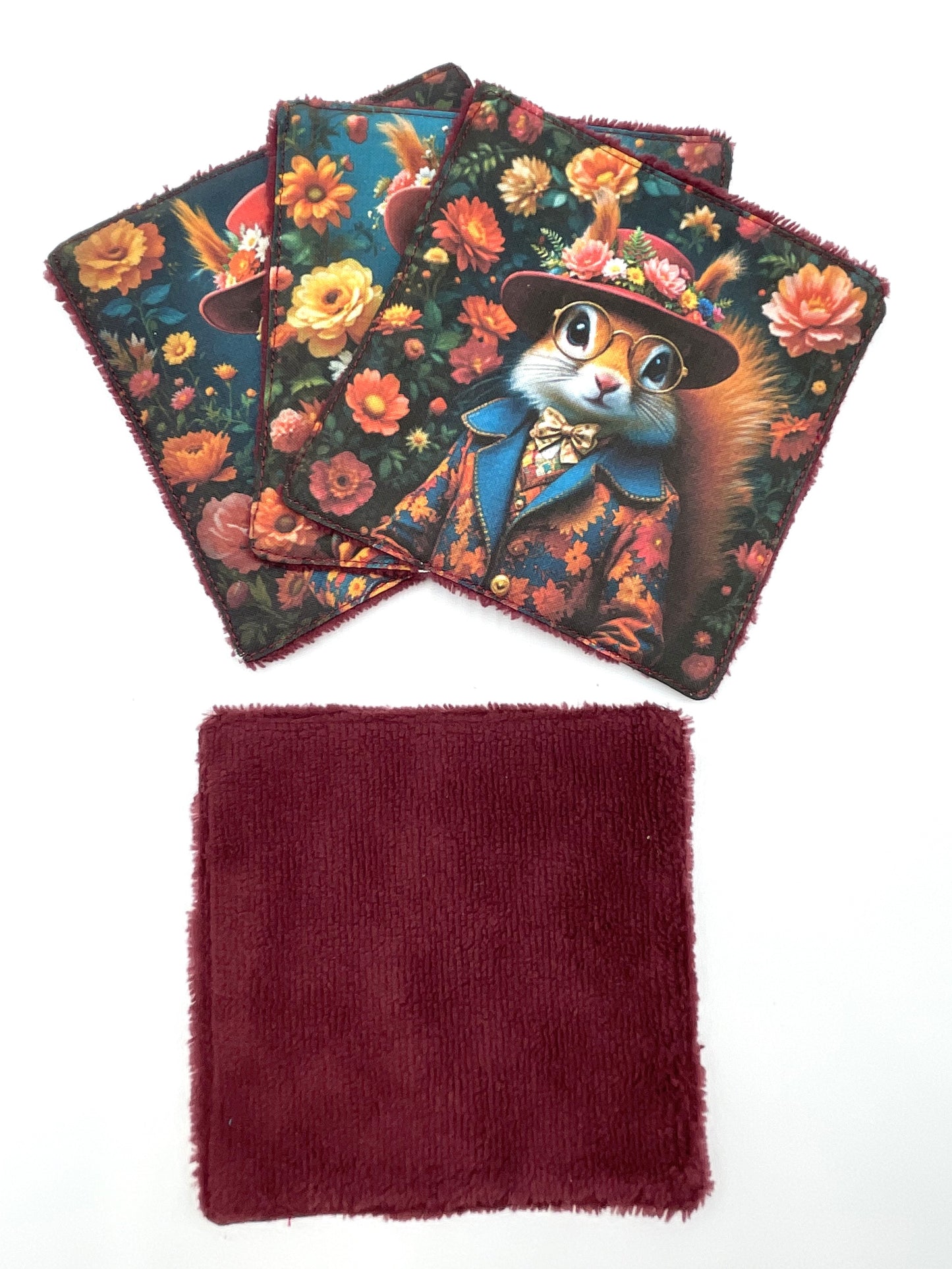 Lot de lingettes - Ecureuil Bordeaux 1
