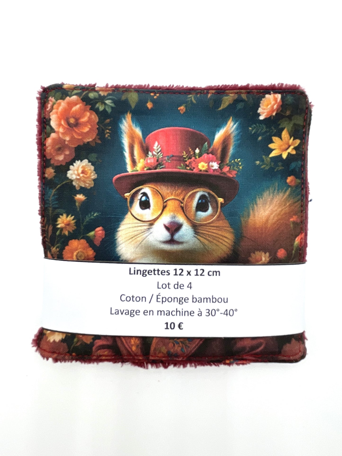 Lot de lingettes - Ecureuil Bordeaux 1