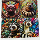 Lot de lingettes - Animaux Vitrail Gris 1