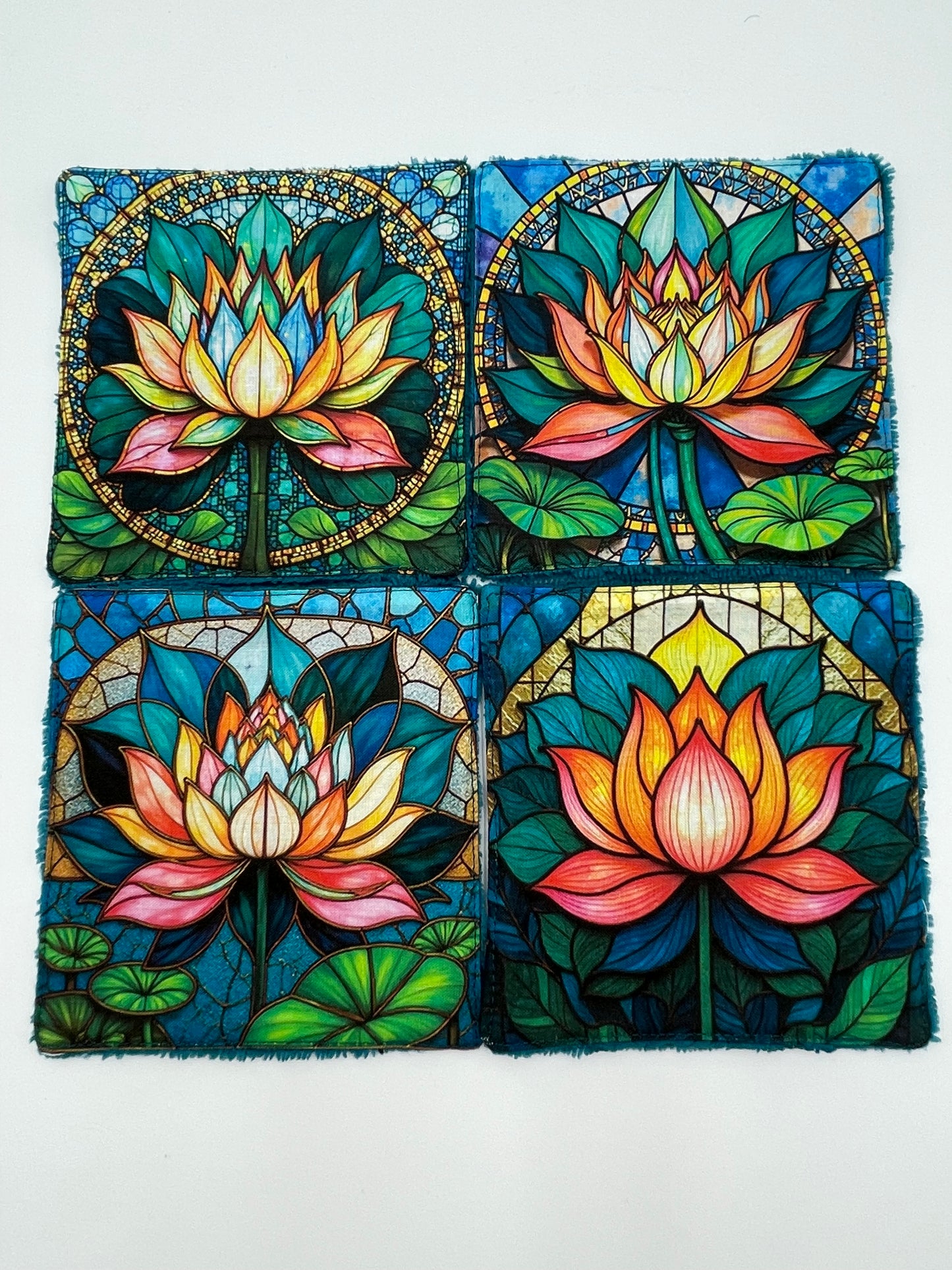 Lot de lingettes - Lotus Vitrail Bleu 1