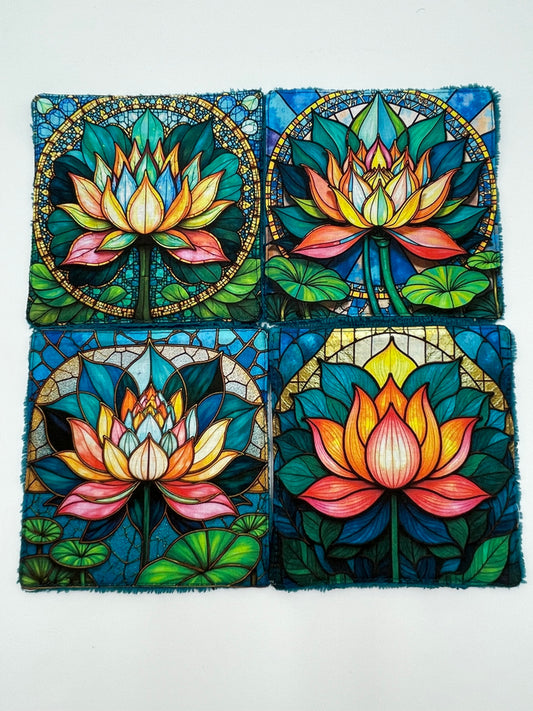 Lot de lingettes - Lotus Vitrail Bleu 1