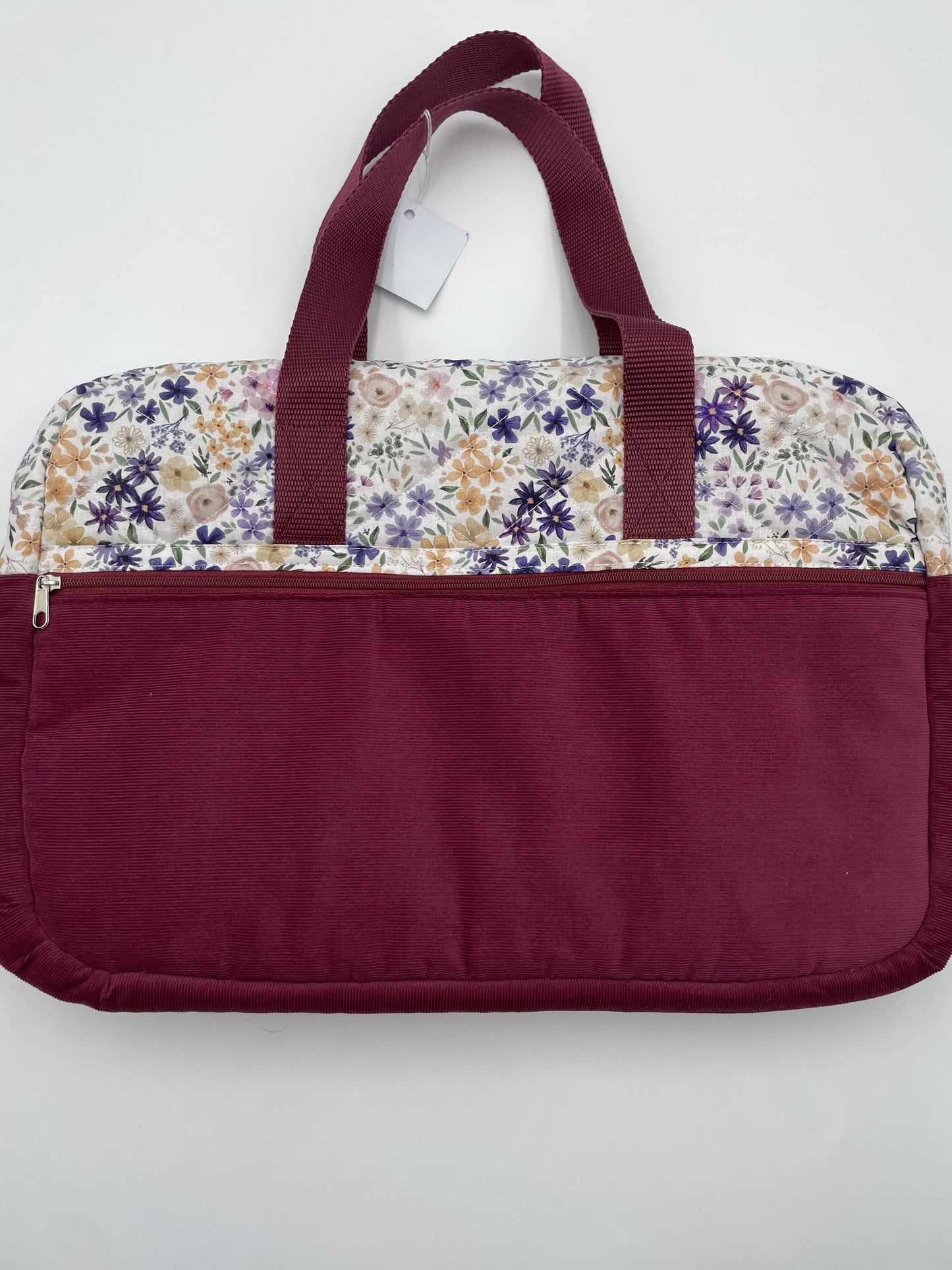 Sac à langer - Prune et Fleurs violettes