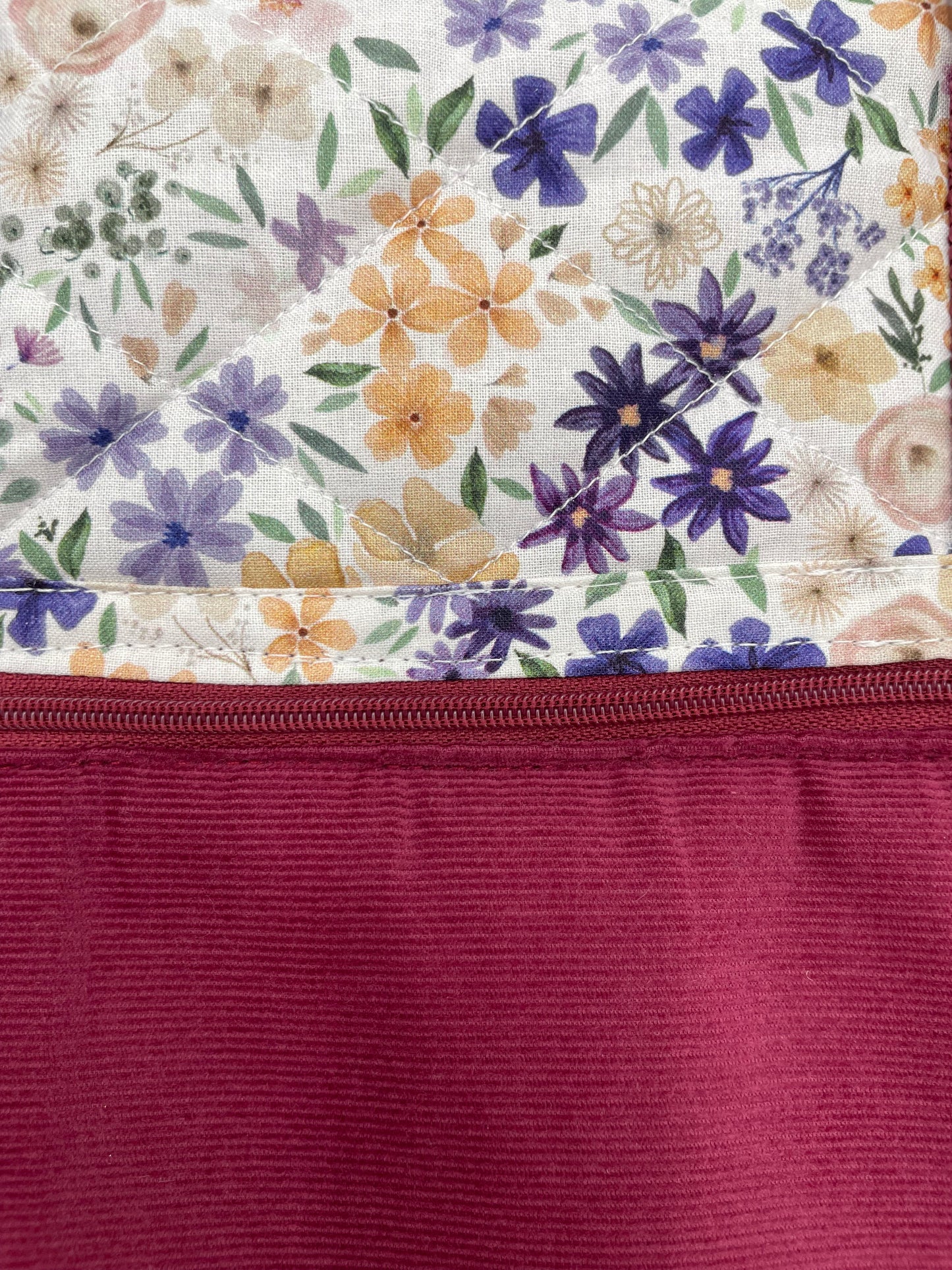 Sac à langer - Prune et Fleurs violettes