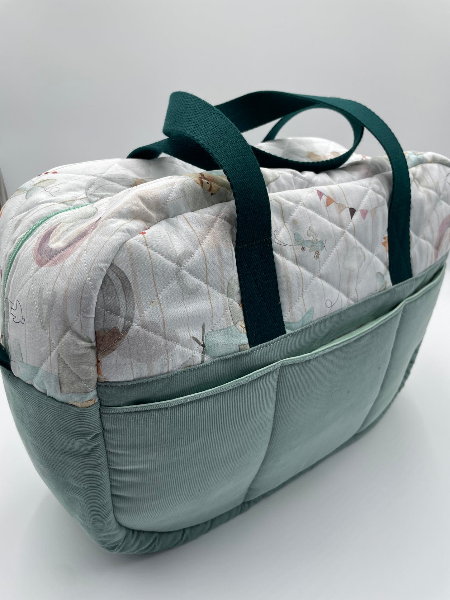 Sac à langer - Menthe et Montgolfière