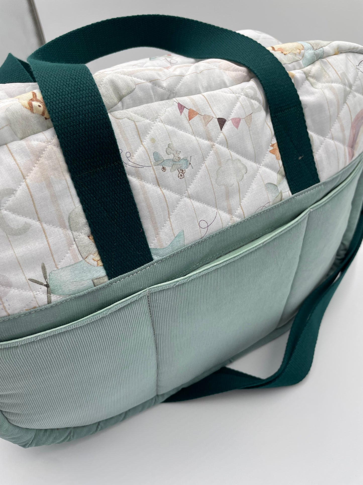 Sac à langer - Menthe et Montgolfière