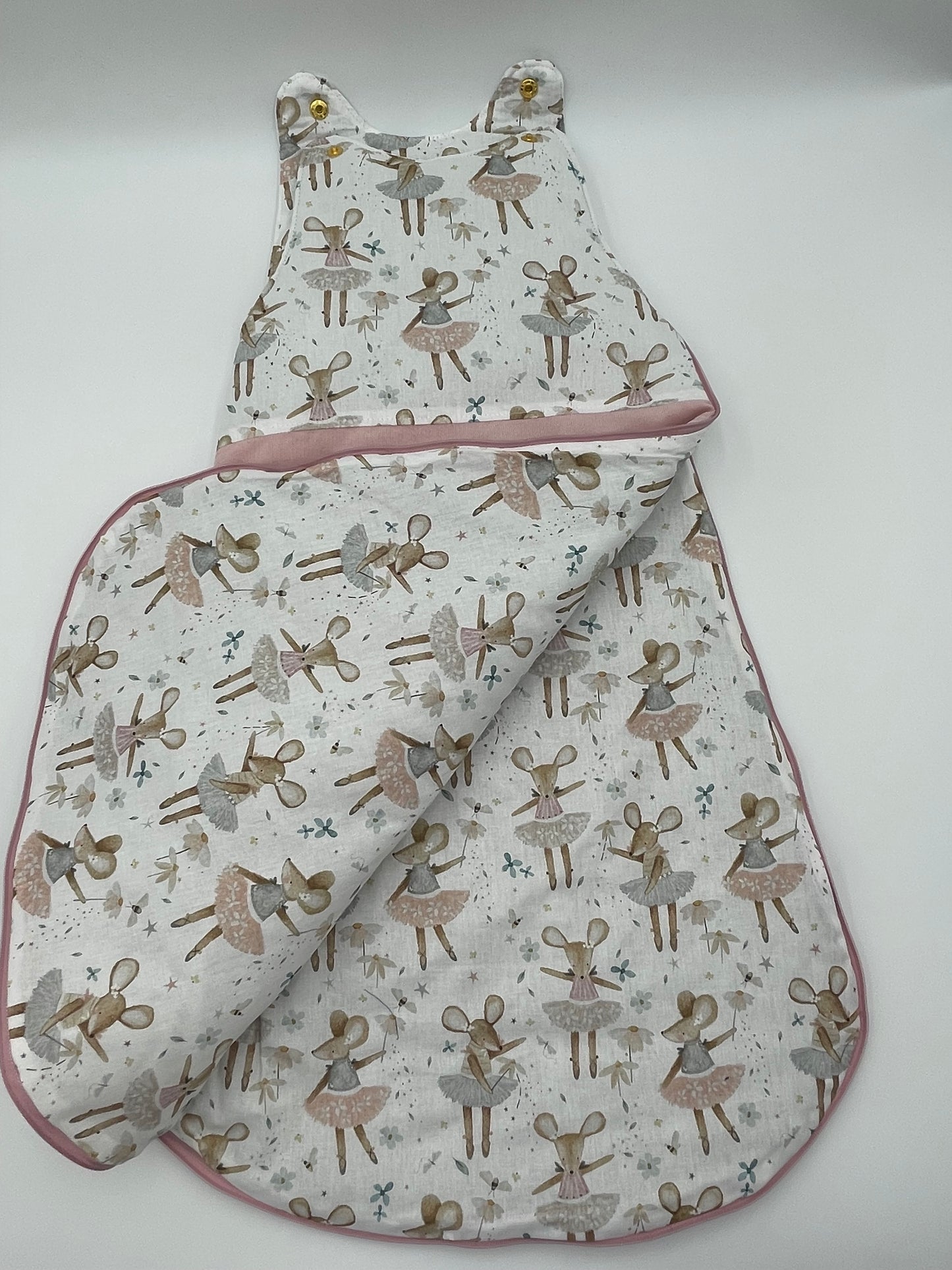 Gigoteuse d'hiver 0-6 mois - Rose et Souris