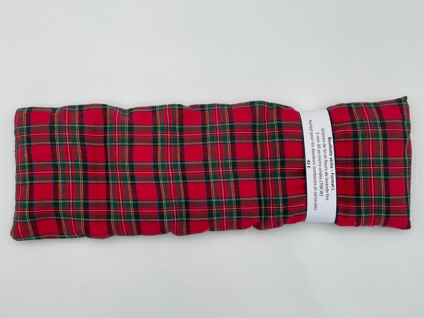 Bouillotte sèche L - Carreaux écossais rouges