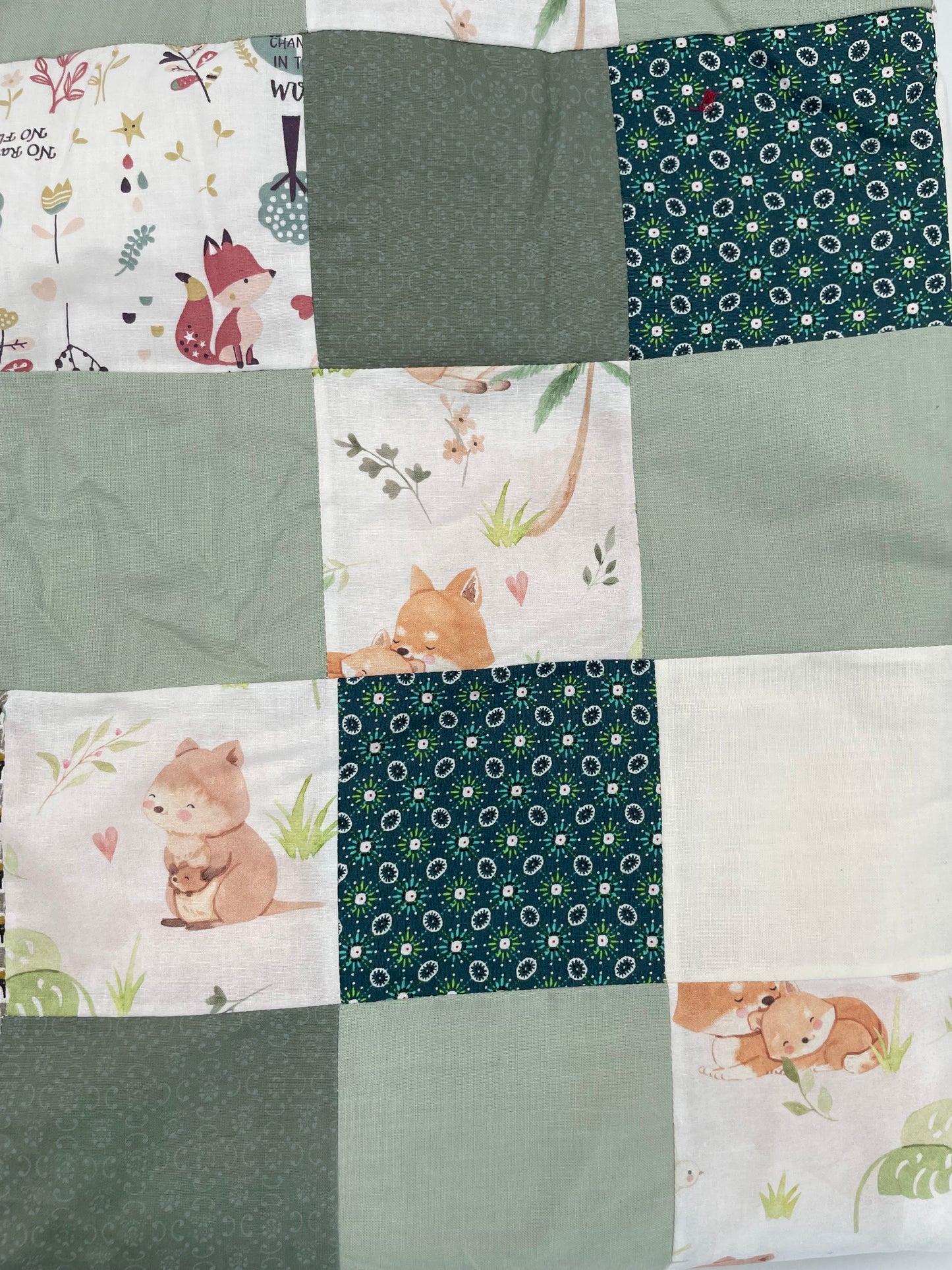 Couverture Patchwork - Tons Verts