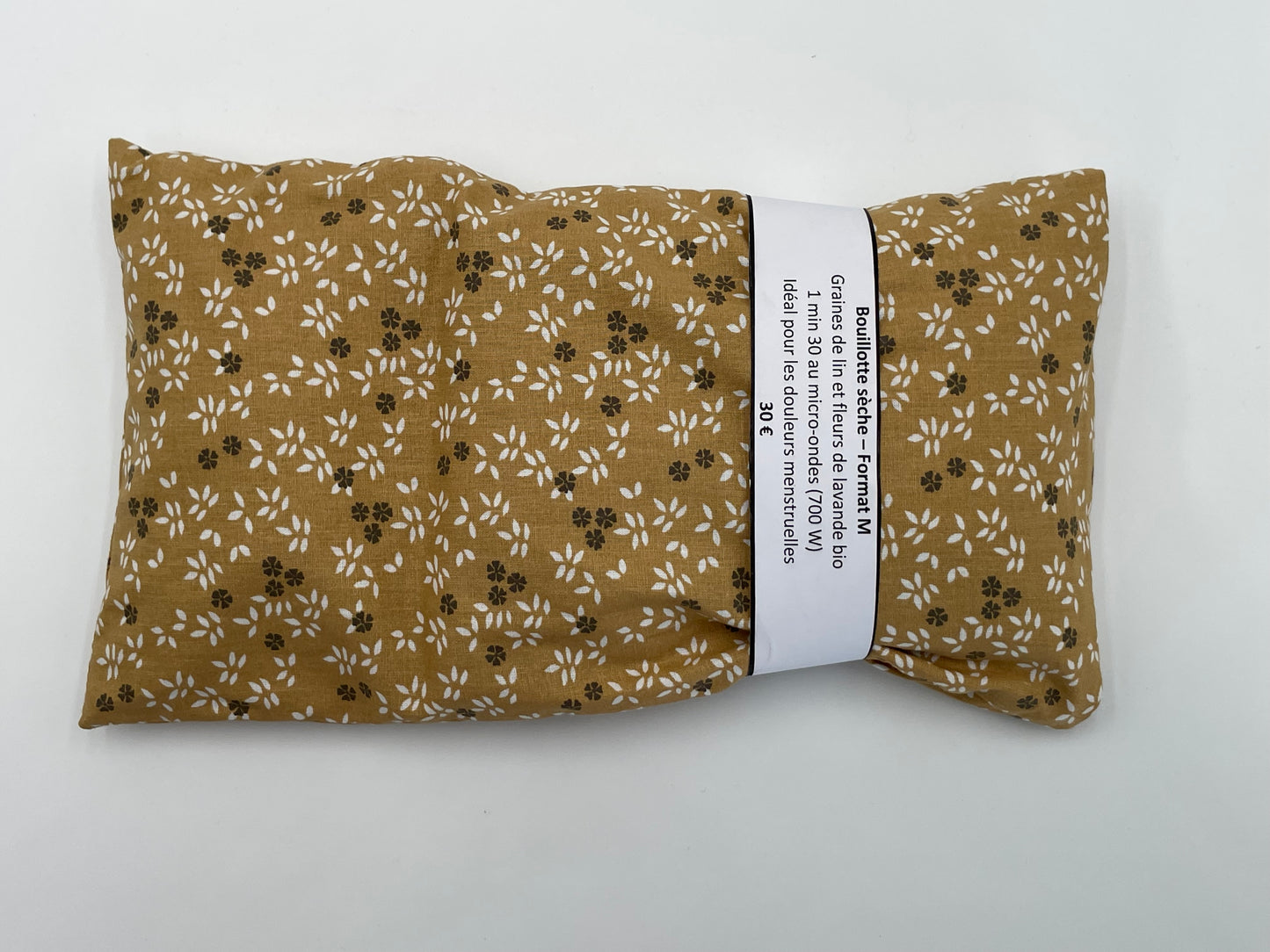 Bouillotte sèche M - Feuillage sur fond camel