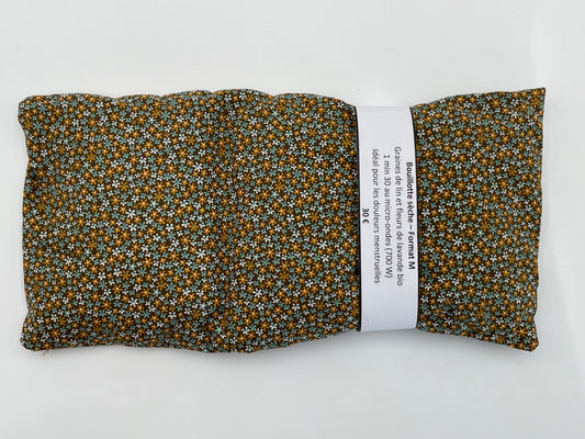 Bouillotte sèche M - Fleurs sur fond marron