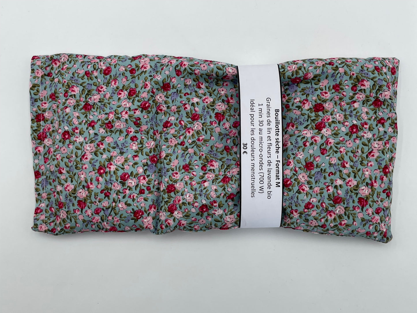 Bouillotte sèche M - Roses sur fond bleu