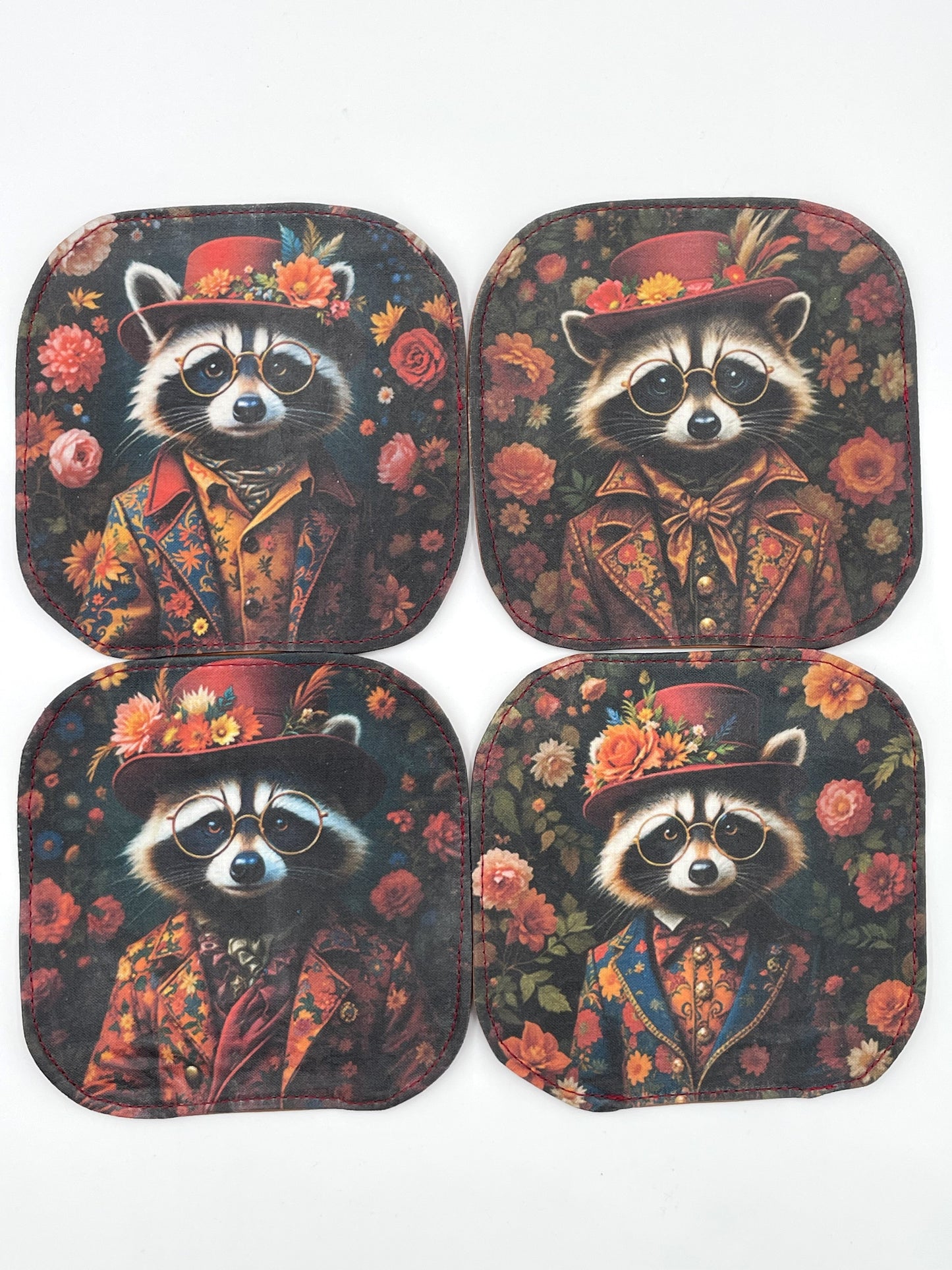 Lot de 4 sous-verres - Raton laveur
