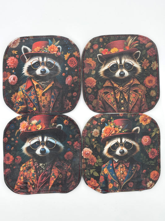 Lot de 4 sous-verres - Raton laveur