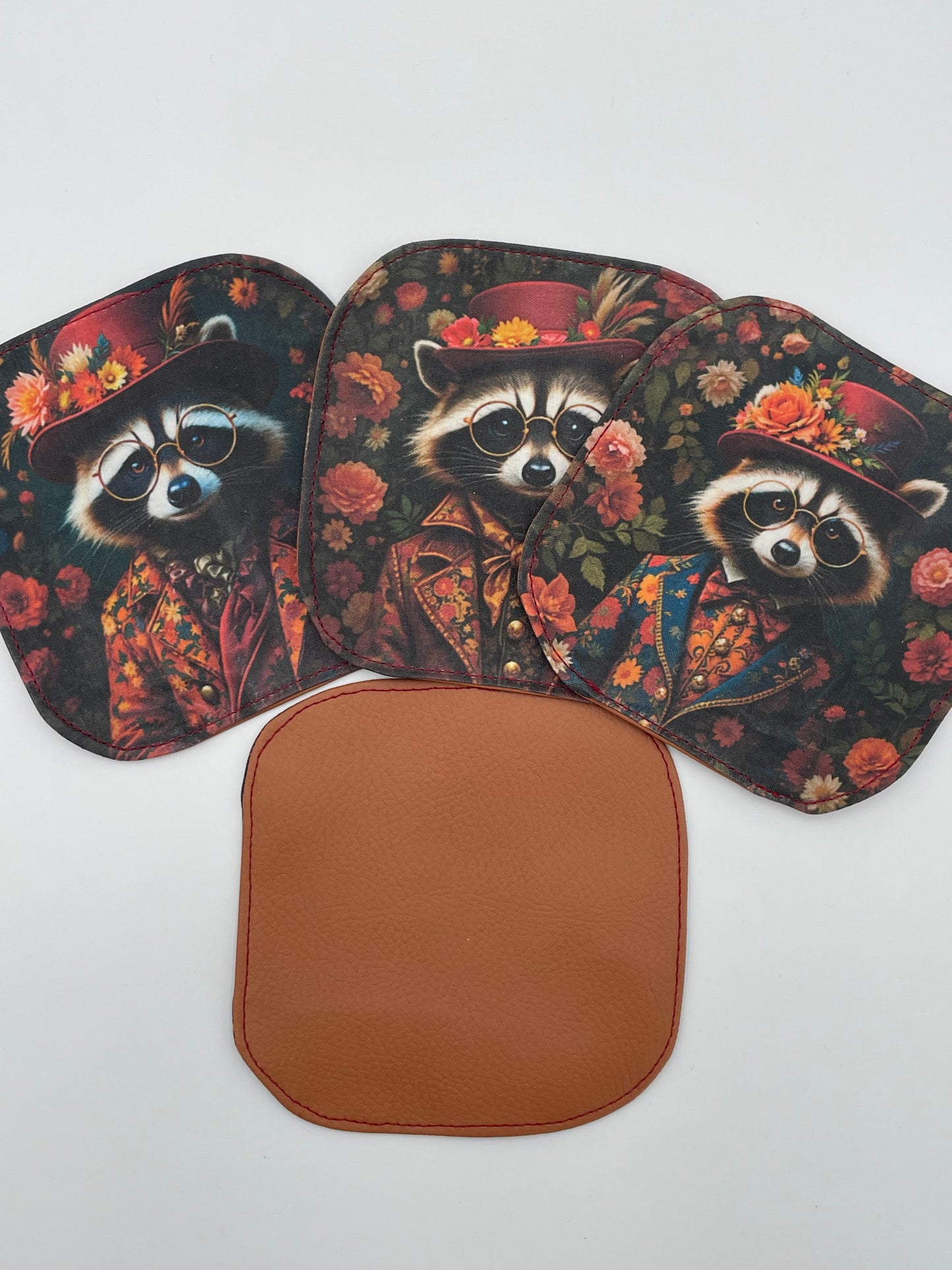 Lot de 4 sous-verres - Raton laveur