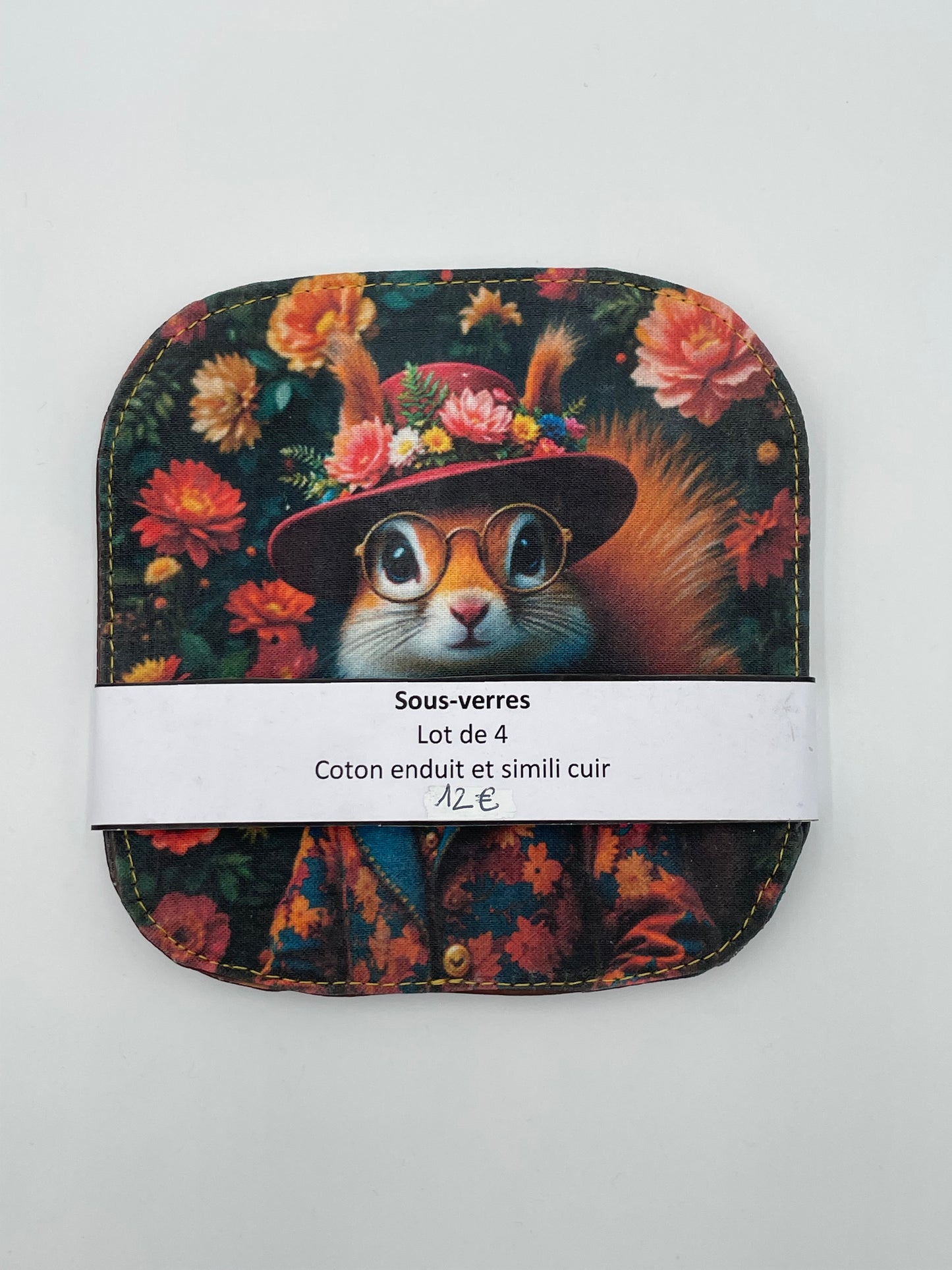 Lot de 4 sous-verres - Ecureuil
