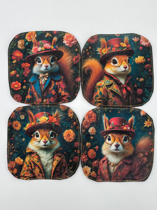 Lot de 4 sous-verres - Ecureuil