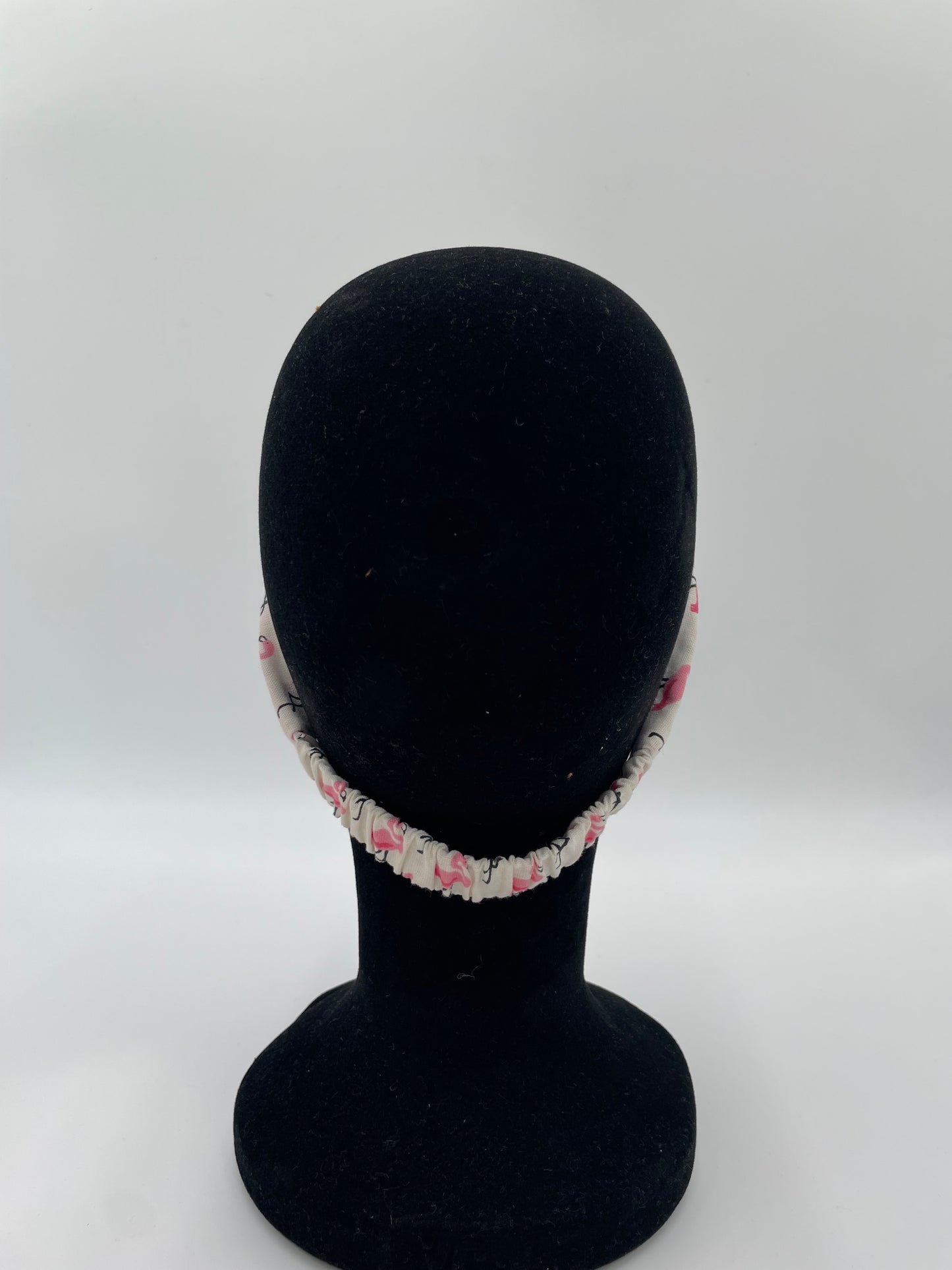 Bandeau à nouer - Flamant rose sur fond blanc