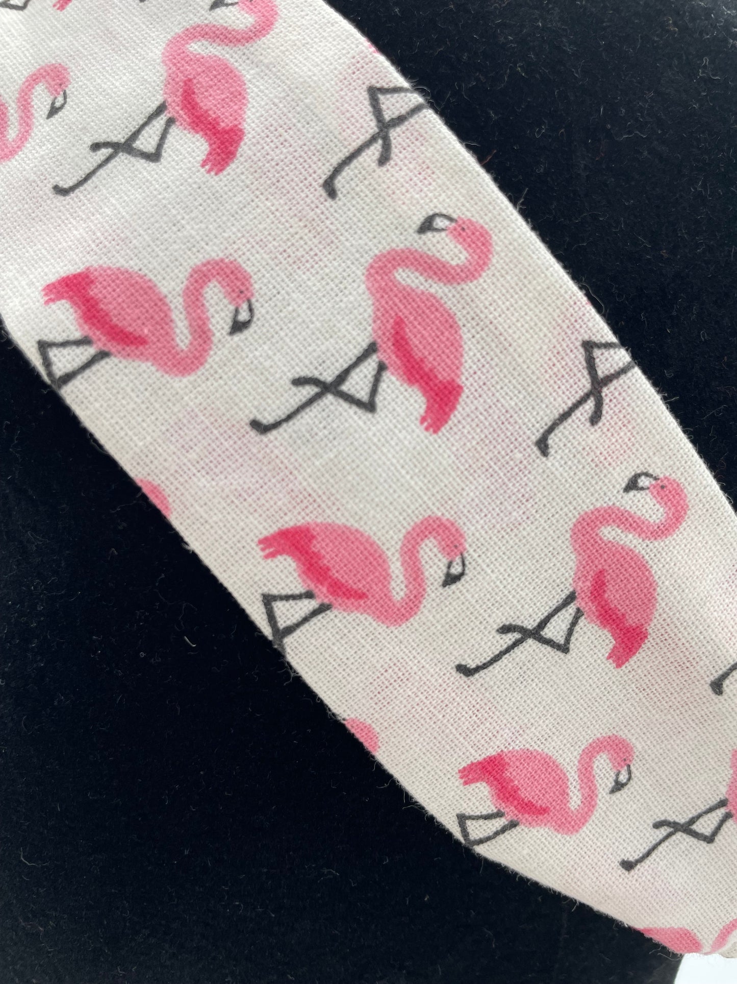 Bandeau à nouer - Flamant rose sur fond blanc