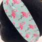 Bandeau à nouer - Flamant rose sur fond bleu