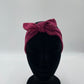 Bandeau à nouer - Gaze bordeaux et Pois or