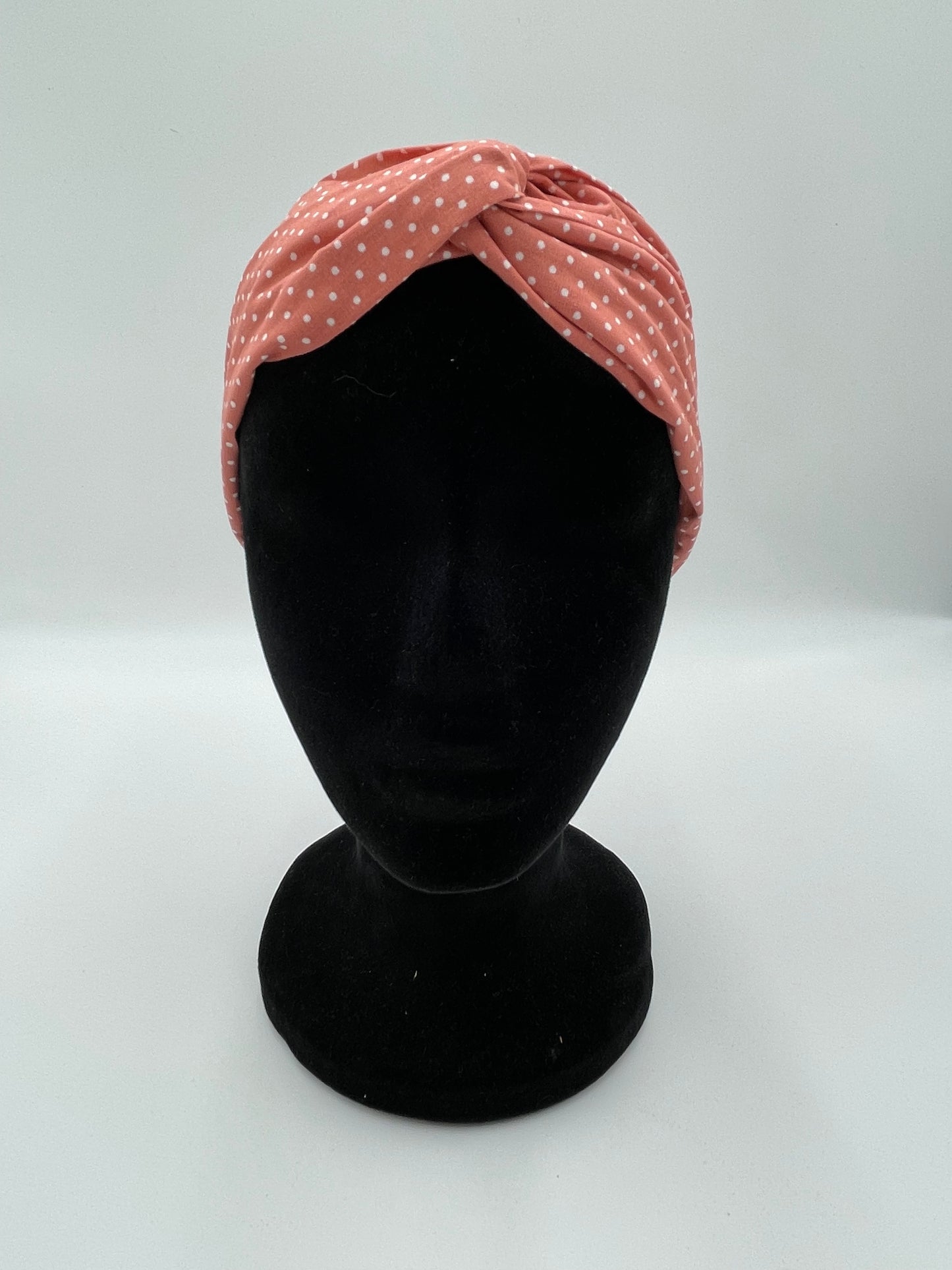 Bandeau turban - Pêche et Pois blancs