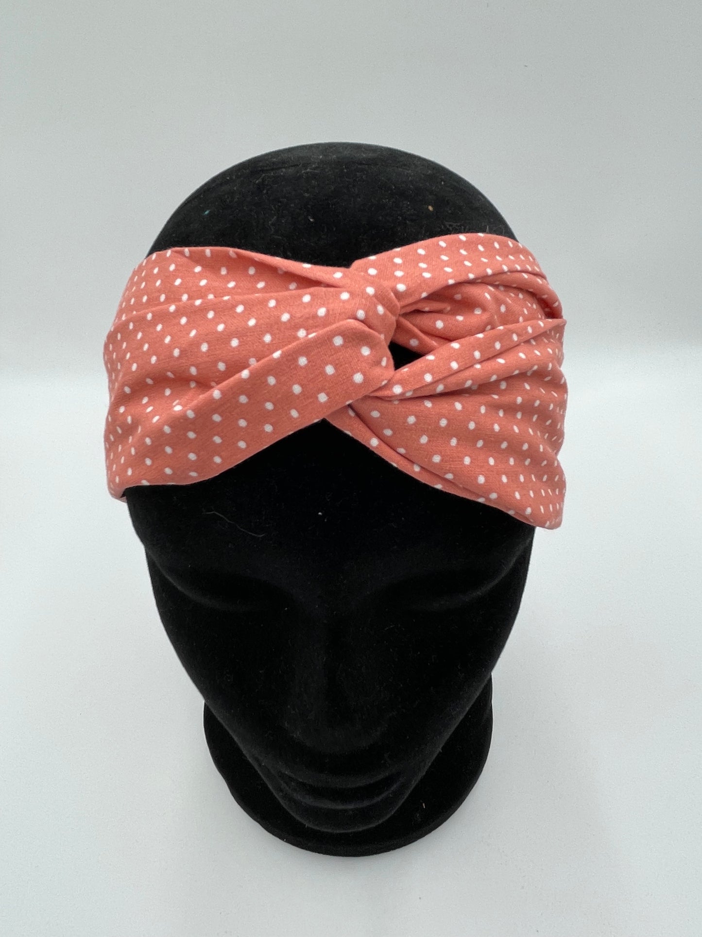 Bandeau turban - Pêche et Pois blancs
