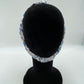 Bandeau turban - Fleurs bleues sur fond blanc