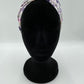 Bandeau turban - Fleurs violettes sur fond blanc