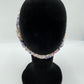 Bandeau turban - Fleurs violettes sur fond blanc